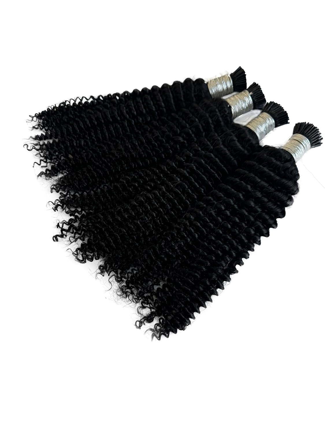I Tips Deep Curly Microlink Human Hair Extensions 26 Inch Long Brazilian Real Human Hair Bundles I tips Micro Beads Kinky Curly Bulks Pre Bonded Keratin Stick Tipped Hair Extensions 100s 100g
