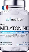 Actinutrition® Mélatonine 1,9mg - 40 nuits - Endormissement Rapide - Sommeil réparateur nuit après nuit - Sans accoutumance | Fabriqué en France