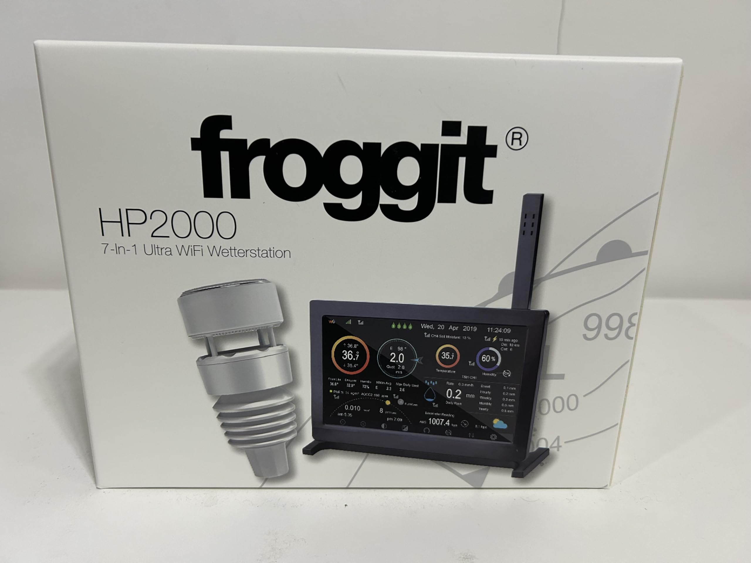 froggit Estación meteorológica inalámbrica HP2000 con sensor exterior 7 en 1 y ultrasonic inalámbrico