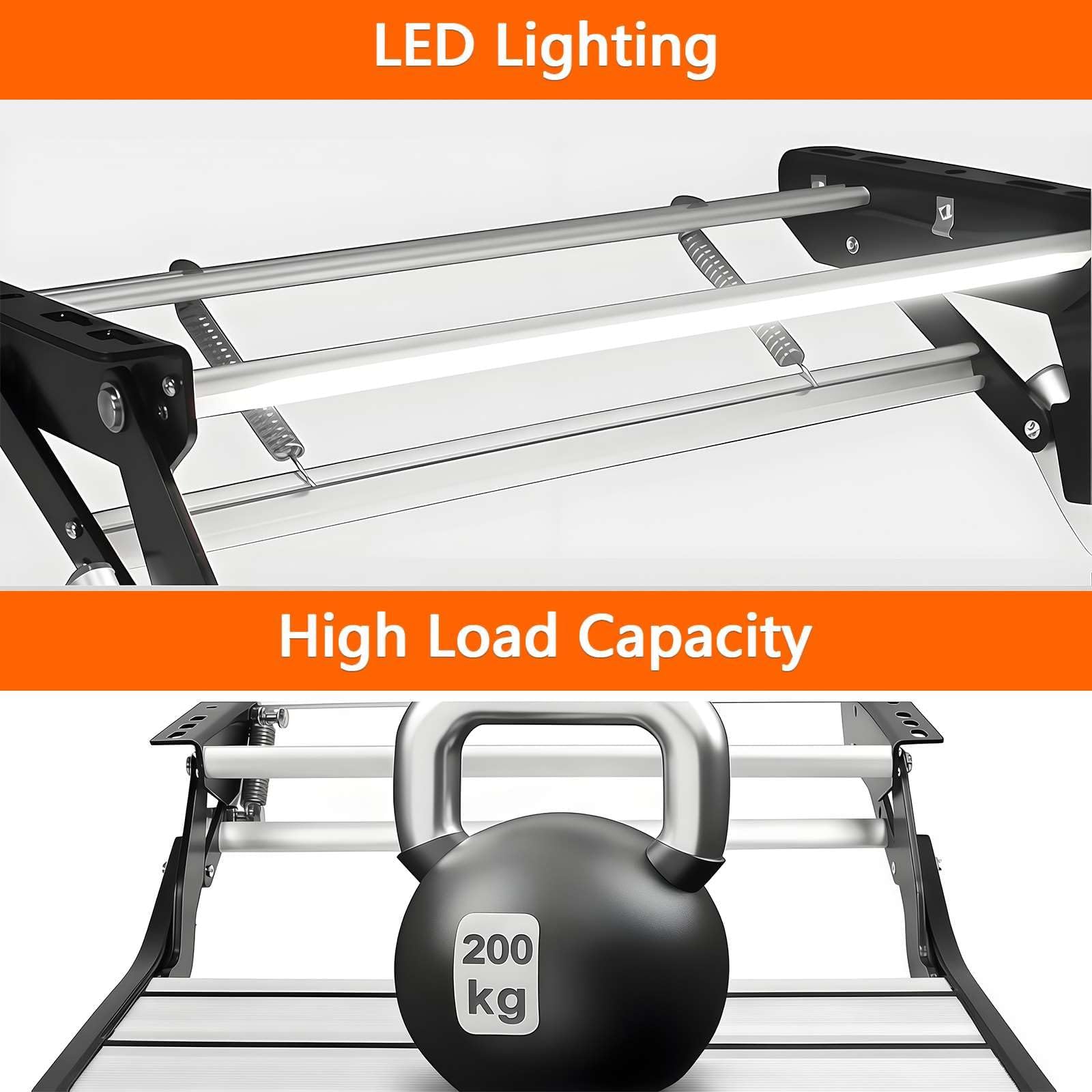 Elektryczne stopnie do kampera z oświetleniem LED, składana aluminiowa rama, powierzchnia antypoślizgowa, nośność 181 kg do przyczepy kempingowej