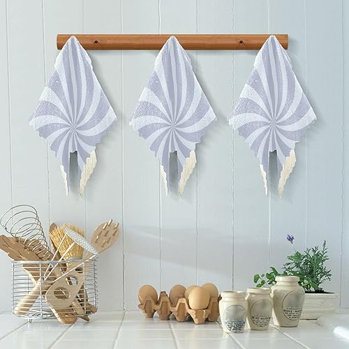 Miniatura 5 de Twirl Swirl Grey Set of 6 Quick Dry Microfiber Cleaning Towels Kitchen Print Soft Tea Towels for Kitchen for Restaurant Coffee