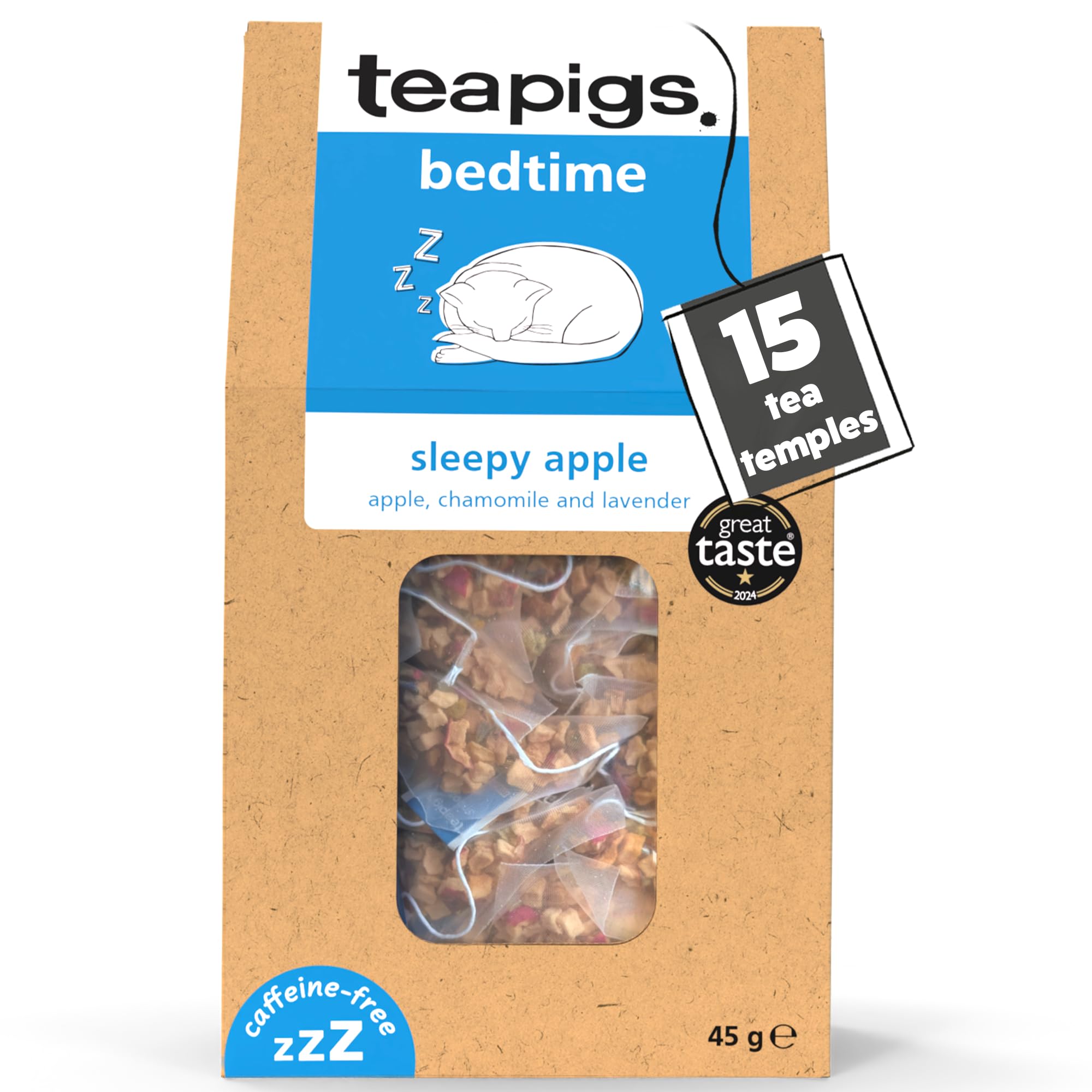 teapigs Sleepy Apple Tea - Chamomile, Sweet Apple & Light Lavender Bedtime Blend - Night Time Tea for Sweet Dreams & Relaxation - 15 Temples