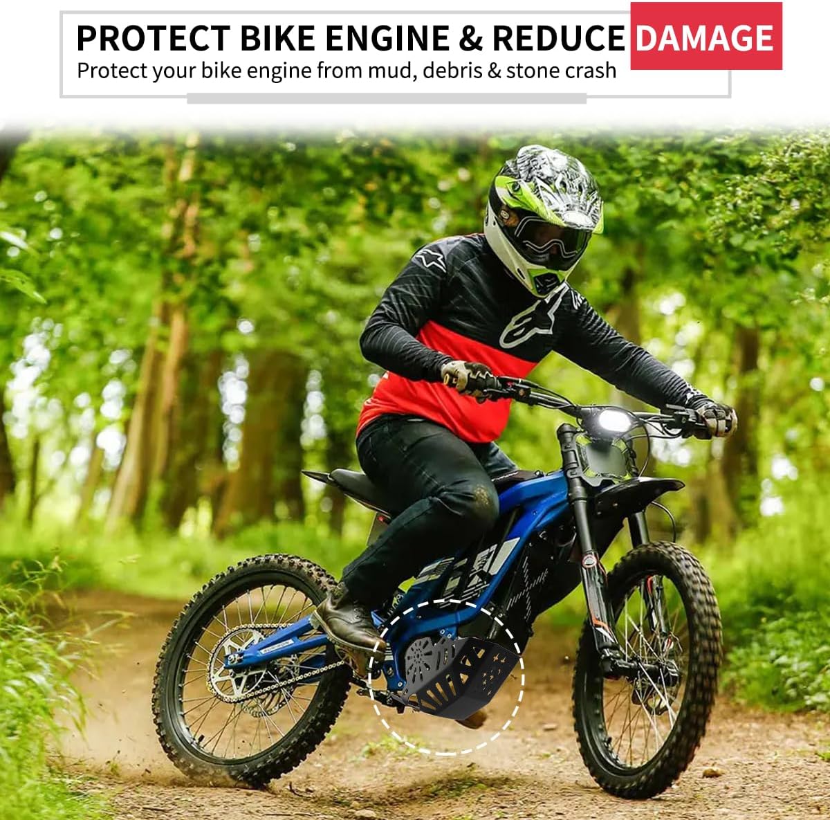 Upgraded Engine Guard Bash Bottom Skid Plate for Sur Ron, Lower Frame Protector Cover Dirtbike Engine Chassis Protection for Sur Ron Light Bee X/S Segway