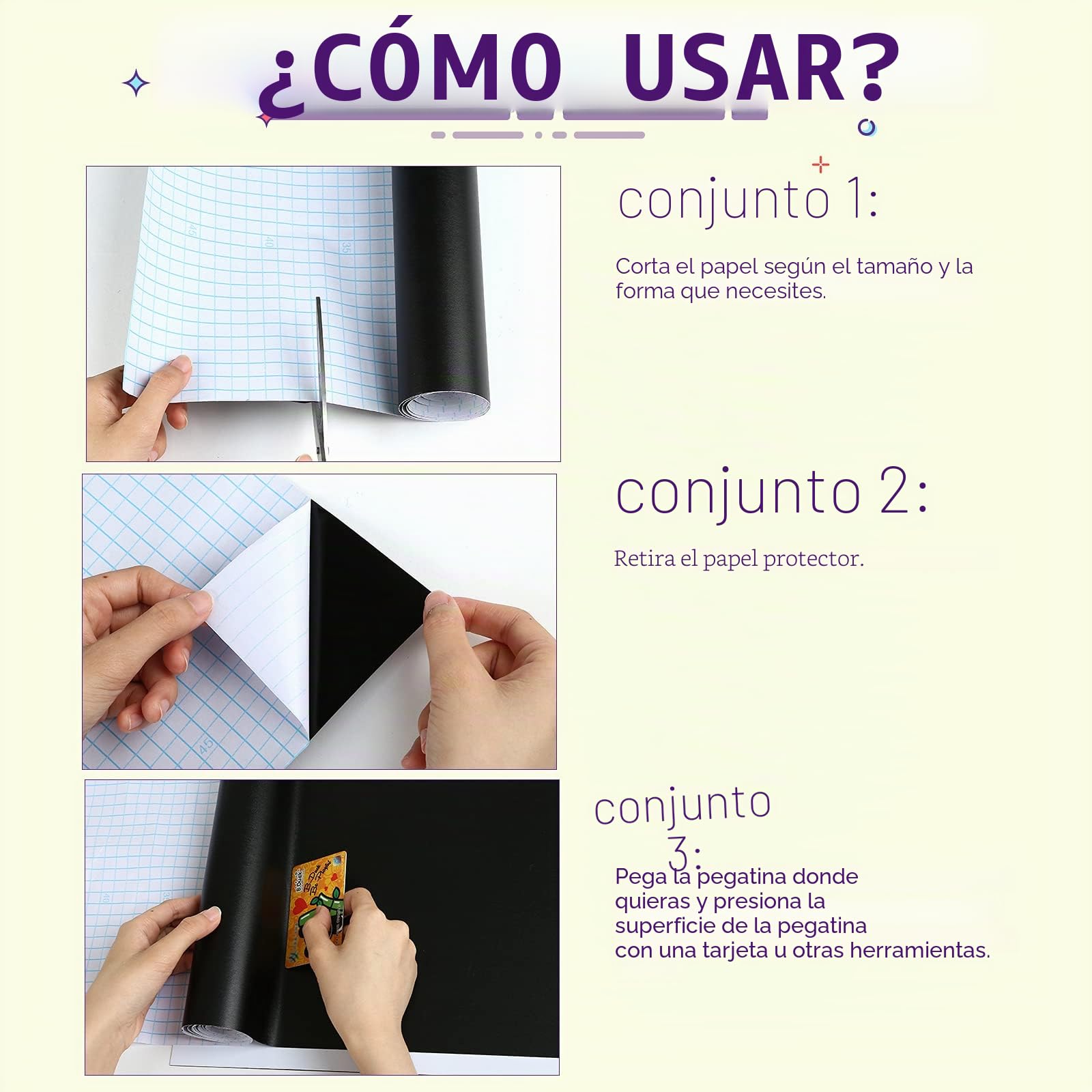 Kesote 2 Rollos Pegatina Pizarra Negra Autoadhesiva Tiza, Papel Vinilo Adhesivo Pared 42x200 cm