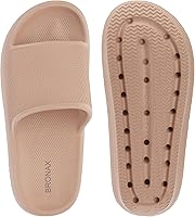 Vista 6 de BRONAX - Pantuflas tipo almohada para mujer y hombre, ideales para casa o la ducha, con suela acolchada y gruesa