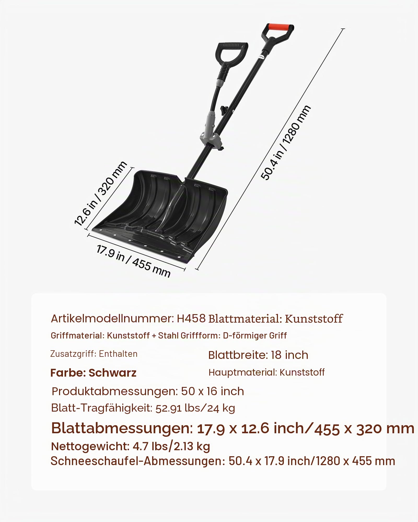 VEVOR Schneeschaufel und Schneebesen
