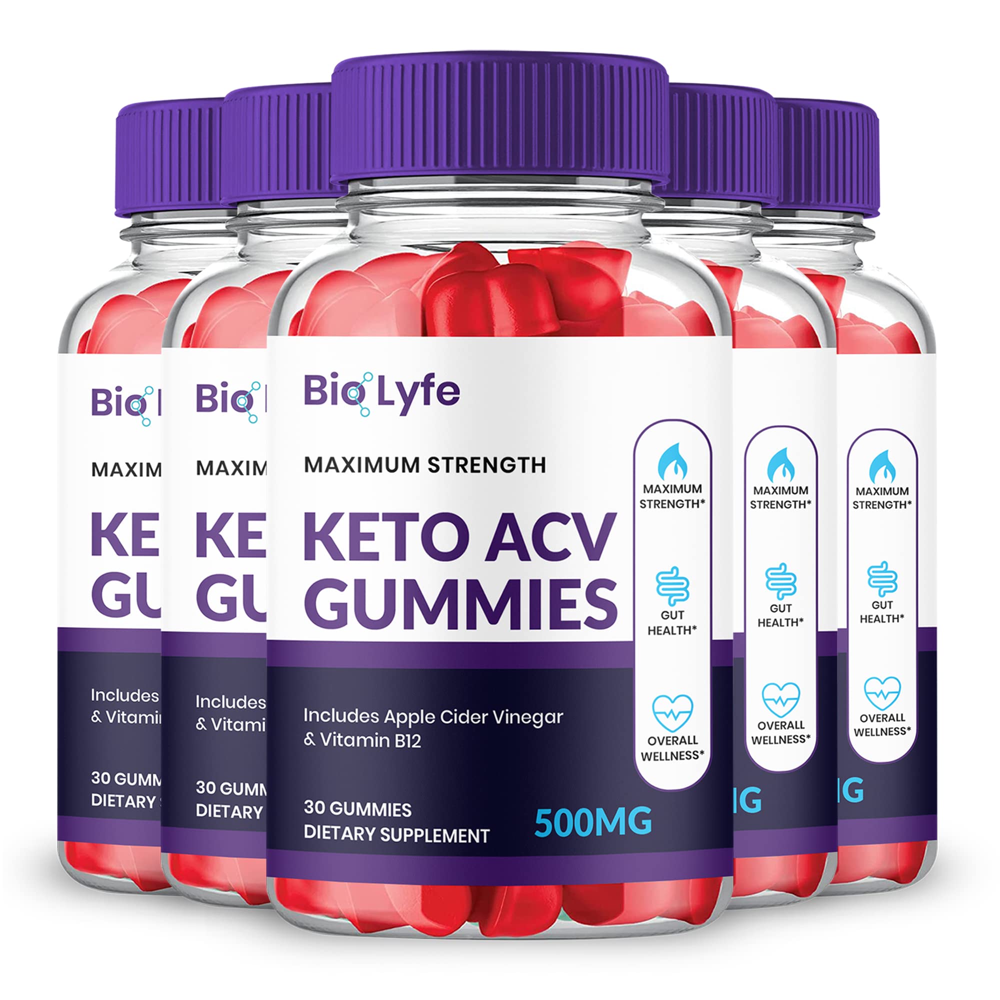 Prime Ninja Bio Lyfe Keto ACV Gummies Maximum Strength Official, 5 Bottles