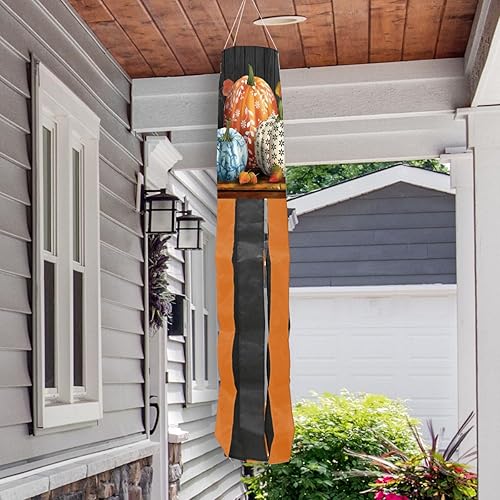 Miniatura 2 de Otoño Elegante Calabazas Windsock Wind Twister 40" x 6" Briarwood Lane