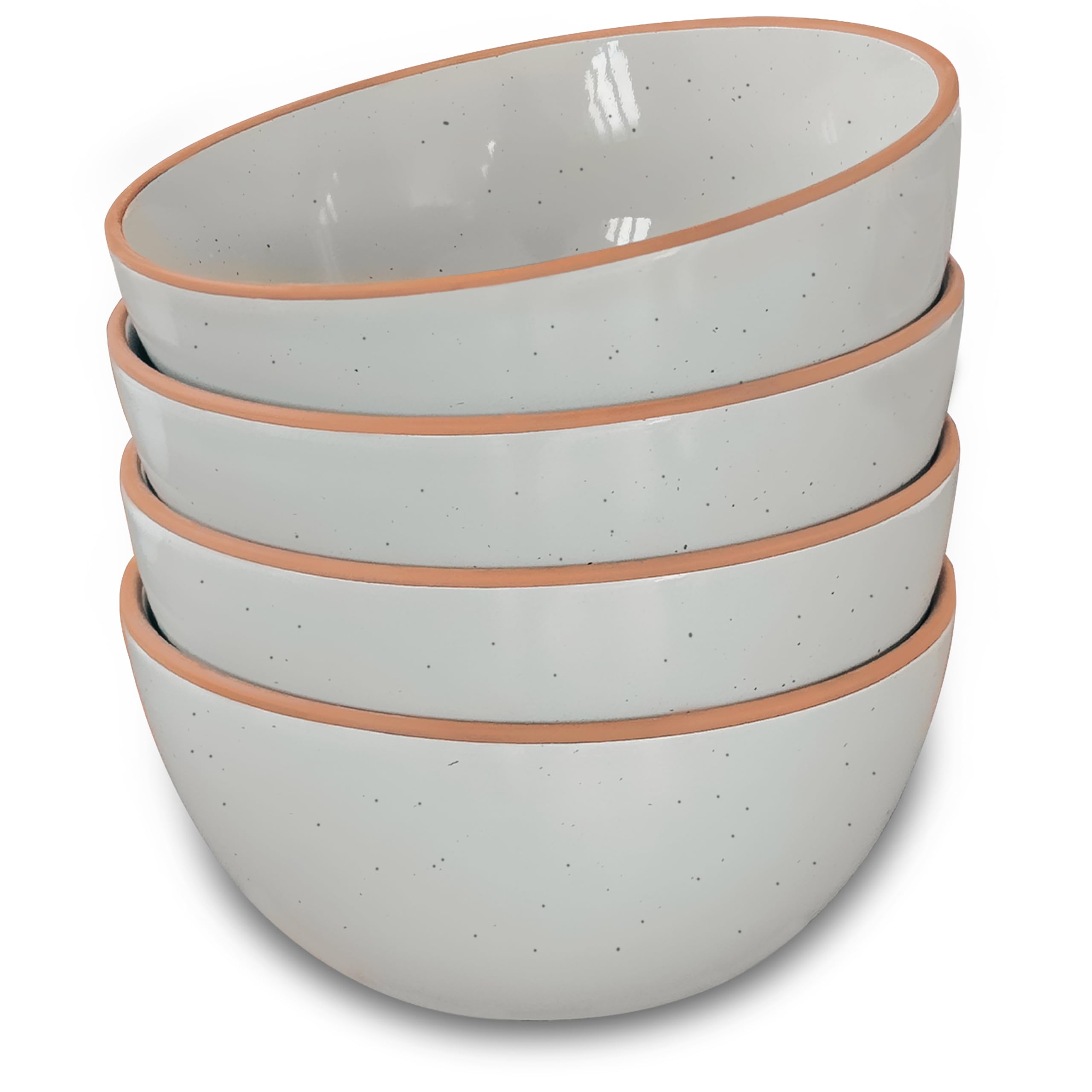 Mora Kitchen Ceramic Bowls 28 oz Set of 4 Bowls for Cereal, Salad, Pasta, Soup, Dessert, Serving and More - Dishwasher, Microwave, Oven Safe for Breakfast, Lunch, Dinner, Earl Grey