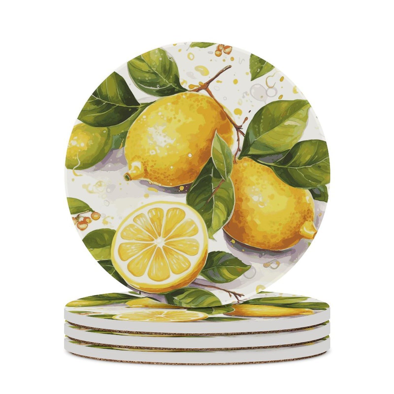 Dessous de verre motif fruits et citron pour décoration de table conviviale