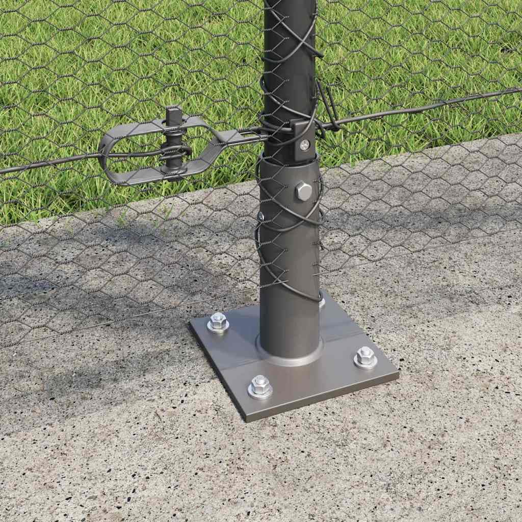 Recinzione esagonale da giardino, 25 x 1,2 m, grigio, in filo di acciaio rivestito in PVC, per terrazza e protezione per animali domestici