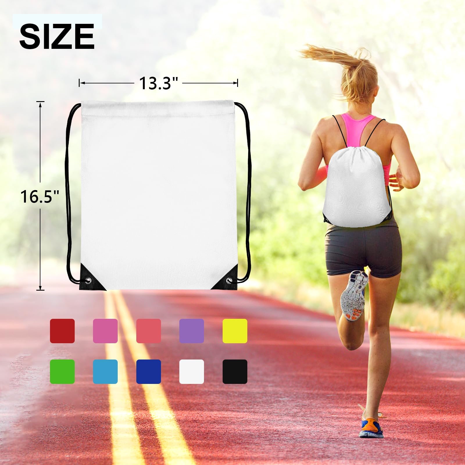 Grneric Zaino con coulisse in nylon per viaggi in palestra