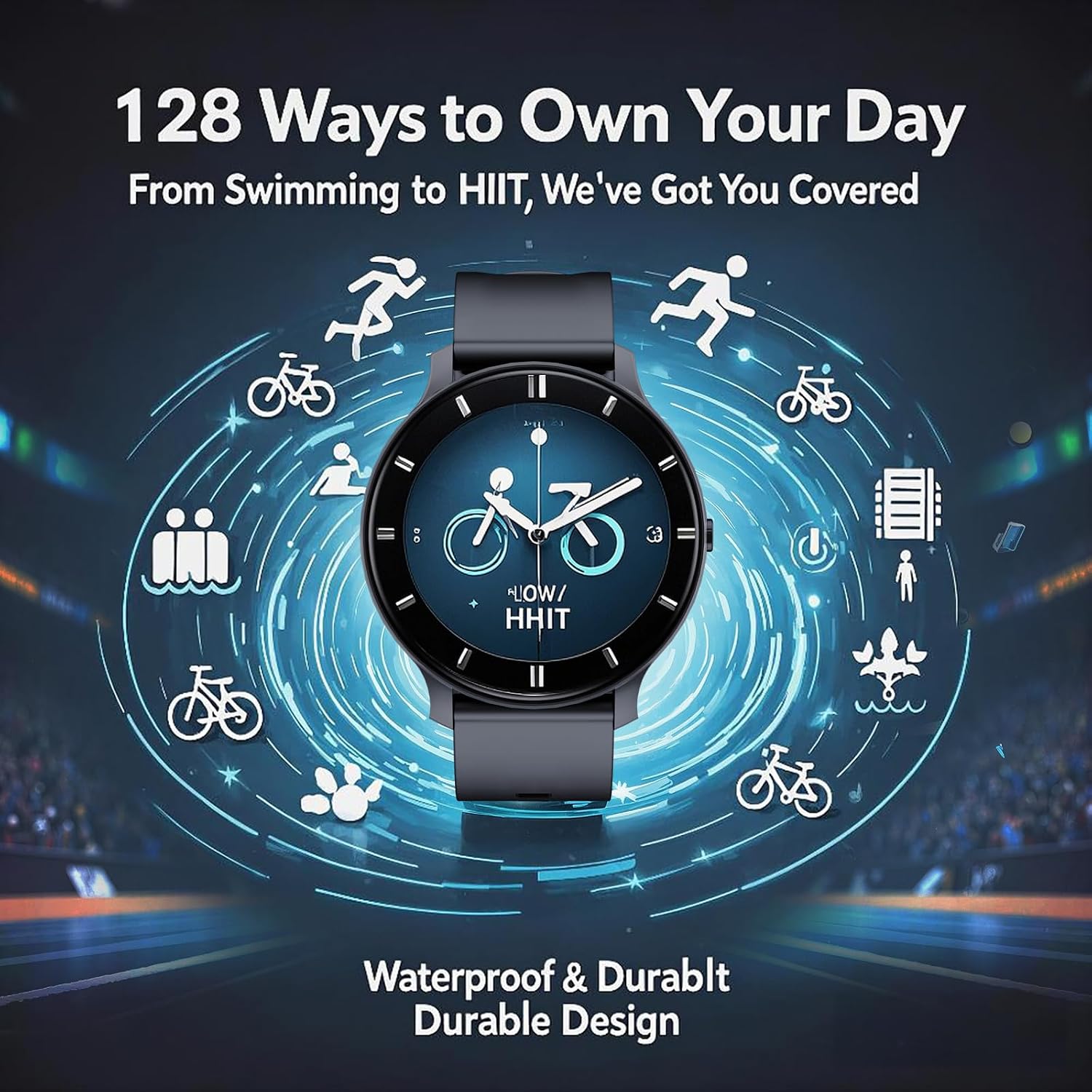 Smart Watch for Women Men, 1.46" HD Touchscreen with 7Day Battery, 128 Sports Modes Fitness Tracker, Heart Rate/Sleep Monitor, IP68 Waterproof Smartwatch(Answer/Make Calls), Magnetic Fast Charging