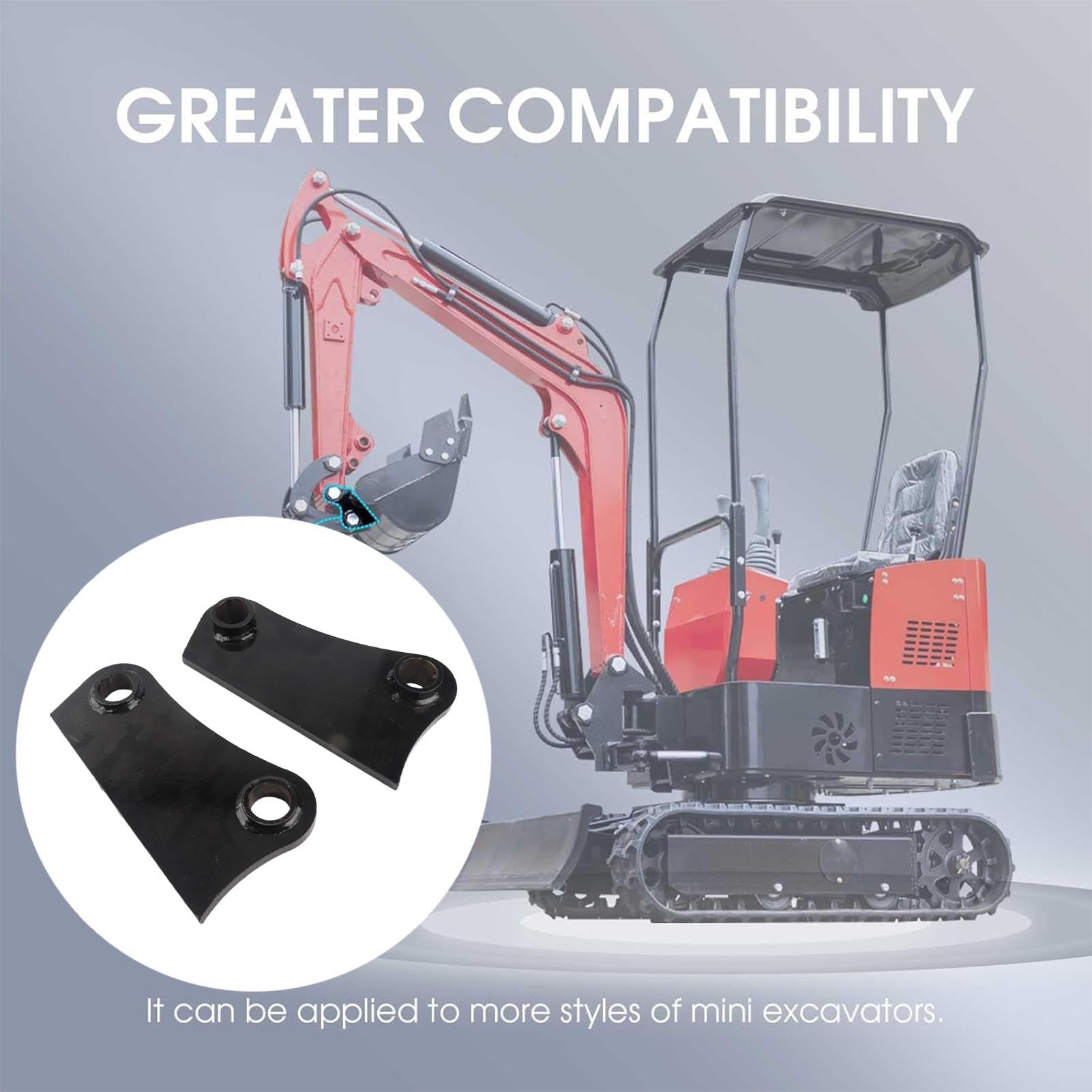 Anschweißbare Baggerschaufelohren, Stabile Konstruktion für Cat 305 306 Minibagger, 2 Stück, 45 Mm, 5 Zoll Abstand
