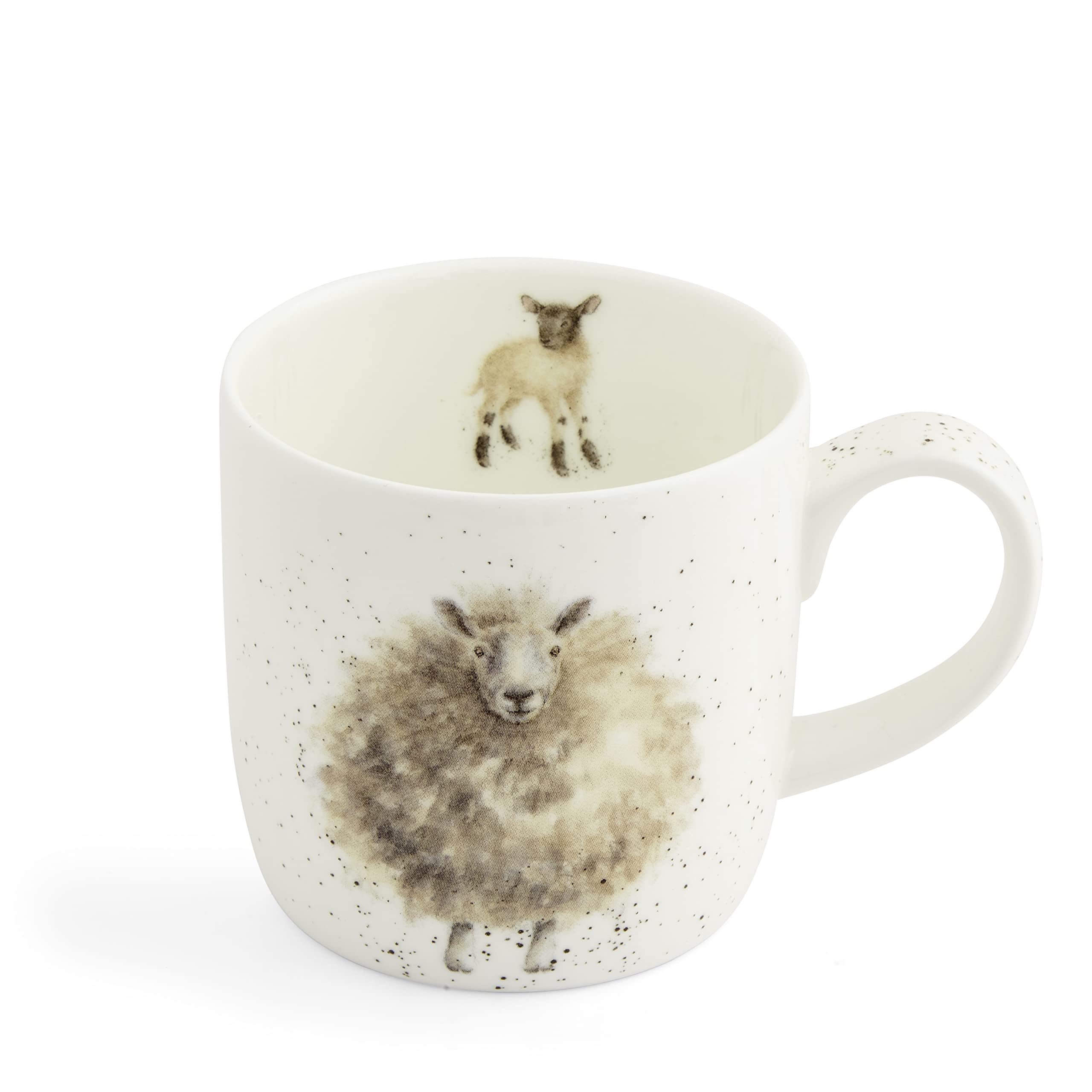 Royal Worcester x Wrendale Designs 'The Woolly Jumper' Coffee Mug, Fine Bone China White Mug with Handle - Image 3