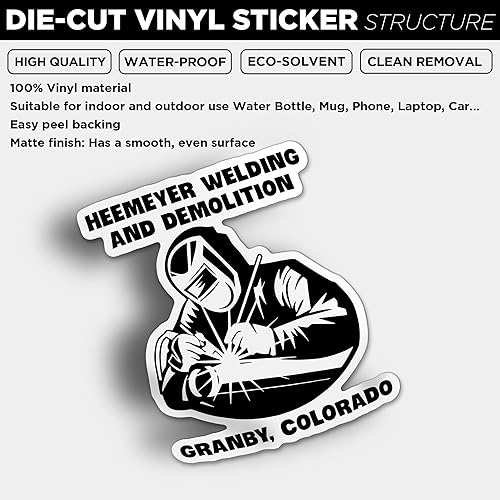 Miniatura 3 de Heemeyer - Calcomanías de vinilo divertidas para soldadura y demolición, para automóvil, laptop, pared, ventana, parachoques, tamaño 5 pulgadas