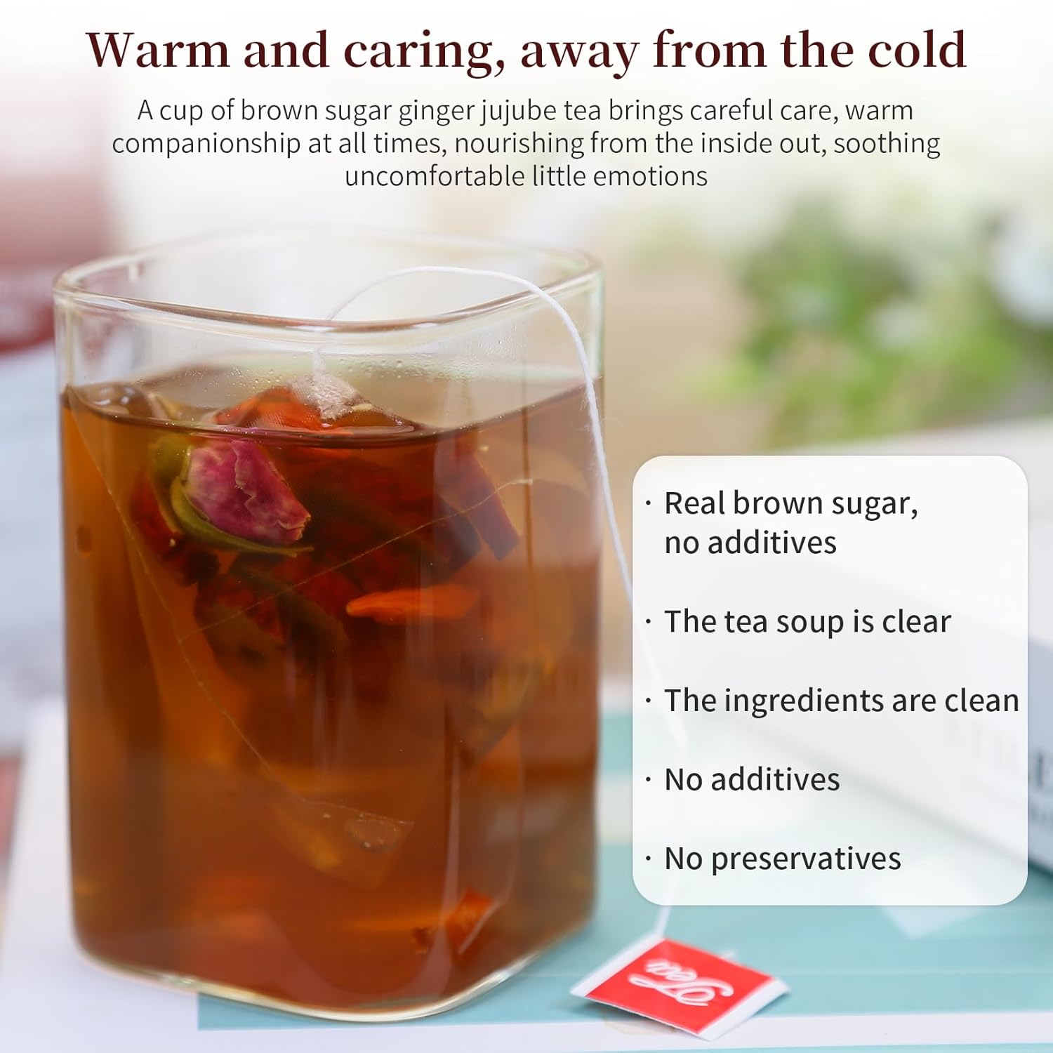 DOZO Brown sugar ginger tea 360g/12.7oz (30bags) Red Ginseng, Longan, Brown Sugar and Ginger Tea 红参桂圆黑糖姜茶