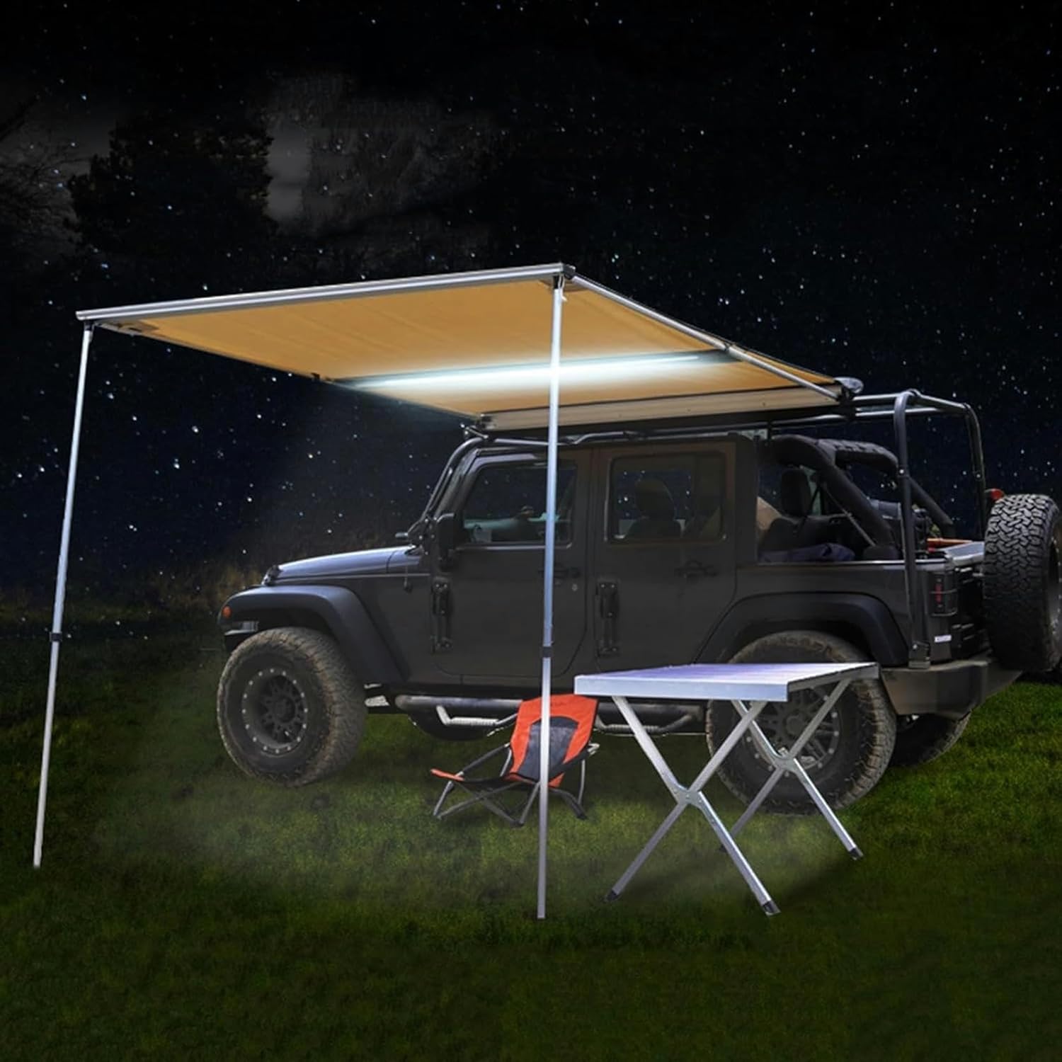 AMNOOL Car Awning Outdoor Pull-Out Retractable Car Side Awning, RV Awning Sun Shade Screen, for SUV/Truck/Van Outdoor Camping Travel (Size : 200x300cm/6.6x9.8ft)