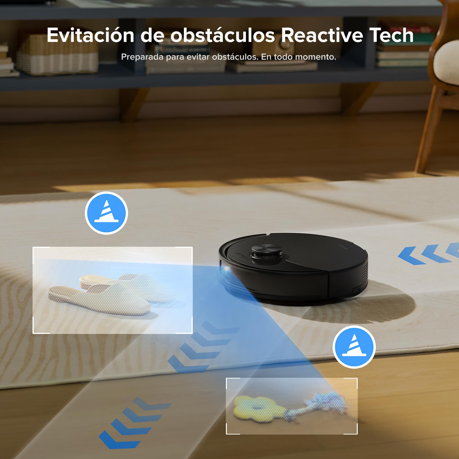 roborock Q10 S5+ Robot Aspirador y Fregasuelo 2 en 1 de 10000 Pa, Doble Sistema Antienredos, Obstacle Avoidance, 7 Weeks Self-Emptying, Navegación PreciSense LiDAR, Control por App, Negro — view 6
