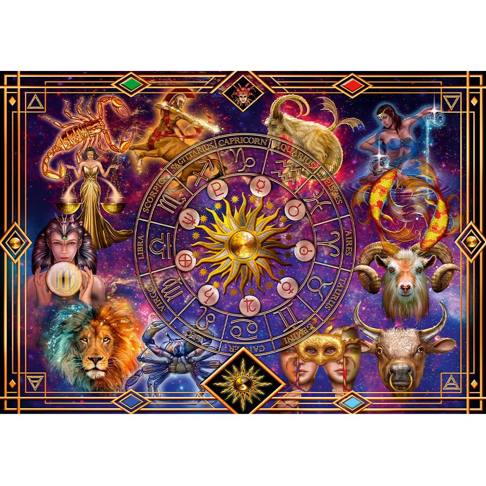 TREFL Puzzle da 500 pezzi, 12 motivi con segno zodiacale, zodiaco
