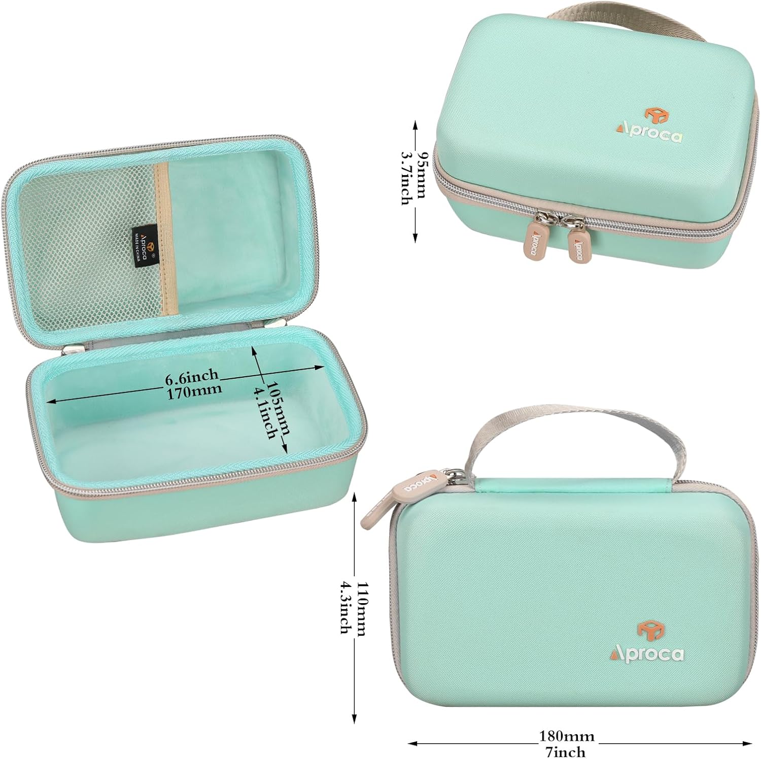 Aproca Hard Case Compatible with Newbealer Travel Iron Mini Dry Iron, Portable Storage Bag for Accessories -Green (Case Only)