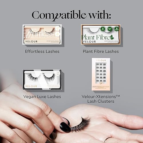 Miniatura 6 de Pegamento de pestañas fuerte de terciopelo  Adhesivo de pestañas vegano de súper sujeción, aplicador con brocha, enlace individual sin látex de