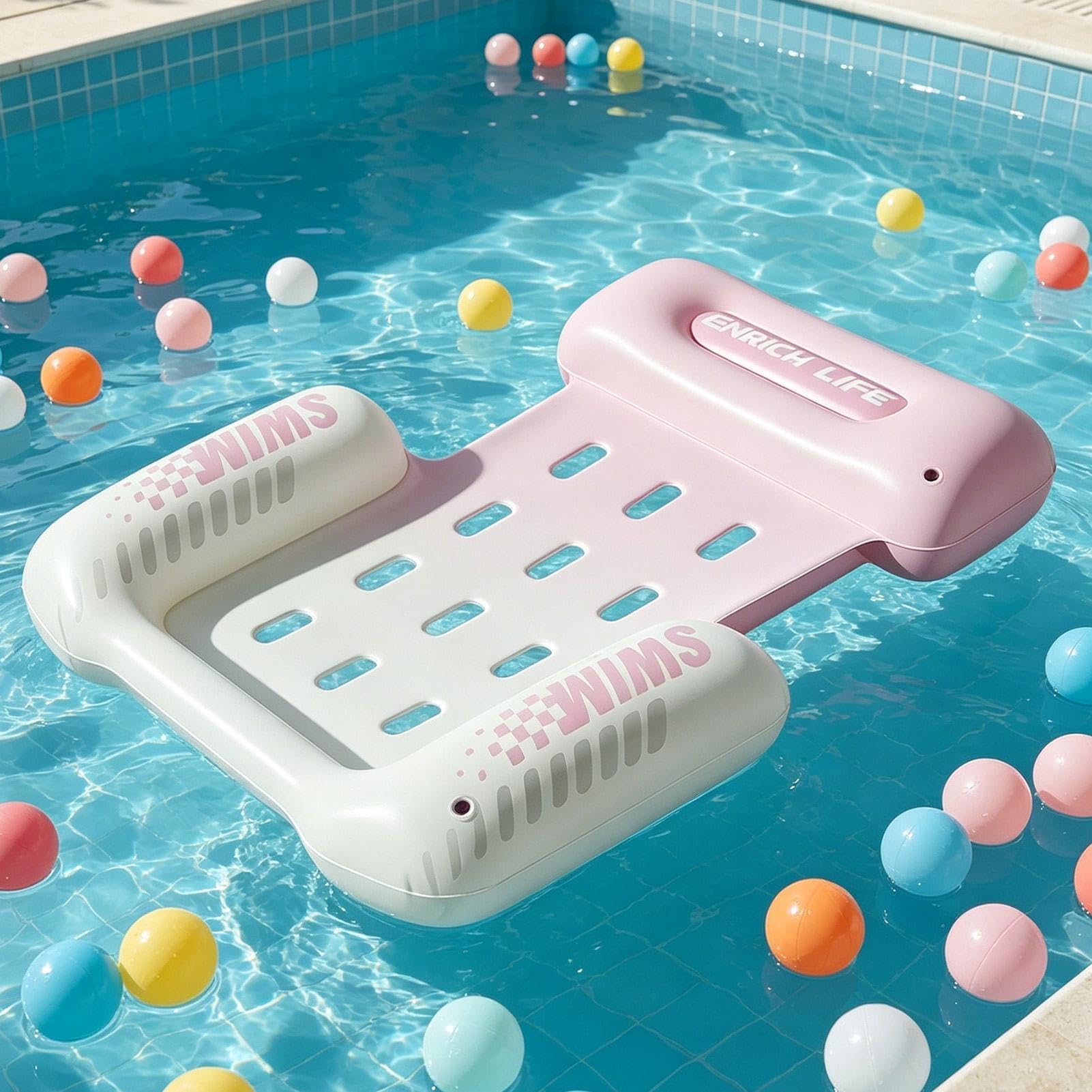 Fauteuil flotteur de piscine Chaise Longue Flottante Portable avec