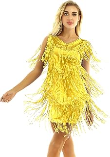 Women's Flapper Dresses Sequin Tassel Salsa Latin Dance Dresses 1920s Cocktail Dresses