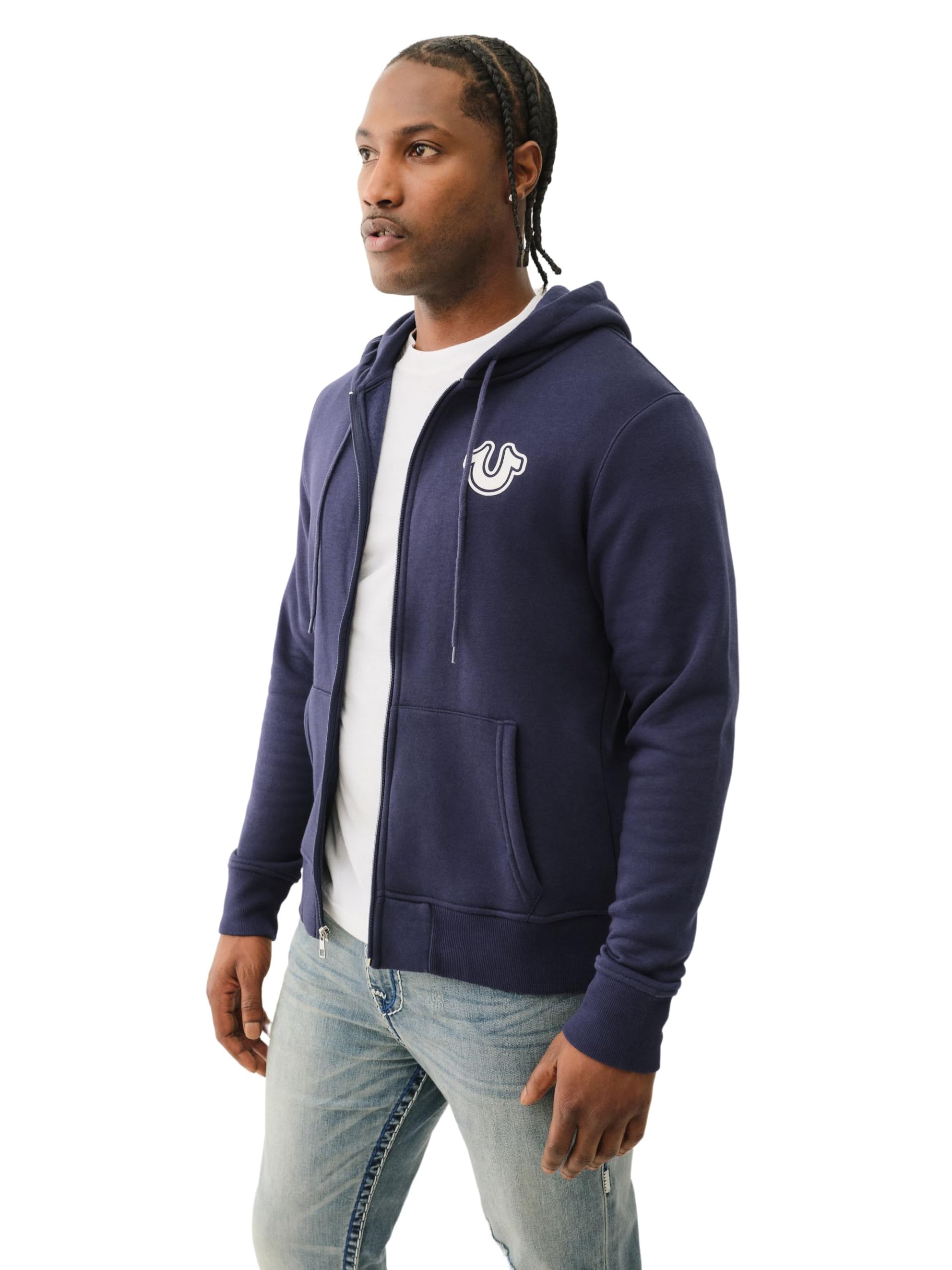 True Religion Bluza z kapturem Mężczyźni Bluza Z Kapturem Z Zamkiem Błyskawicznym