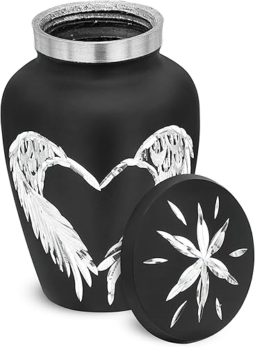 Miniatura 12 de Urnas pequeñas moradas para cenizas humanas - Alas de ángel y mini urnas de corazón - Urnas de recuerdo de cremación para cenizas - Soporte