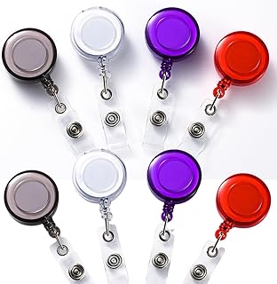 【4色8個】AQUALOACH カラフルIDホルダー 75cm伸縮リール付き 名札 社員証 ICカード対応