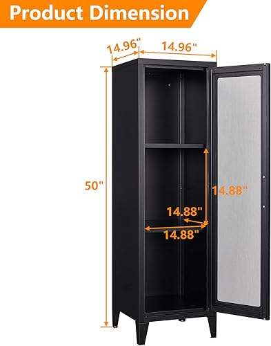 Miniatura 3 de LISSIMO Gabinete de almacenamiento de metal con puertas y estantes con cerradura armario de almacenamiento de oficina en casa para empleados niños