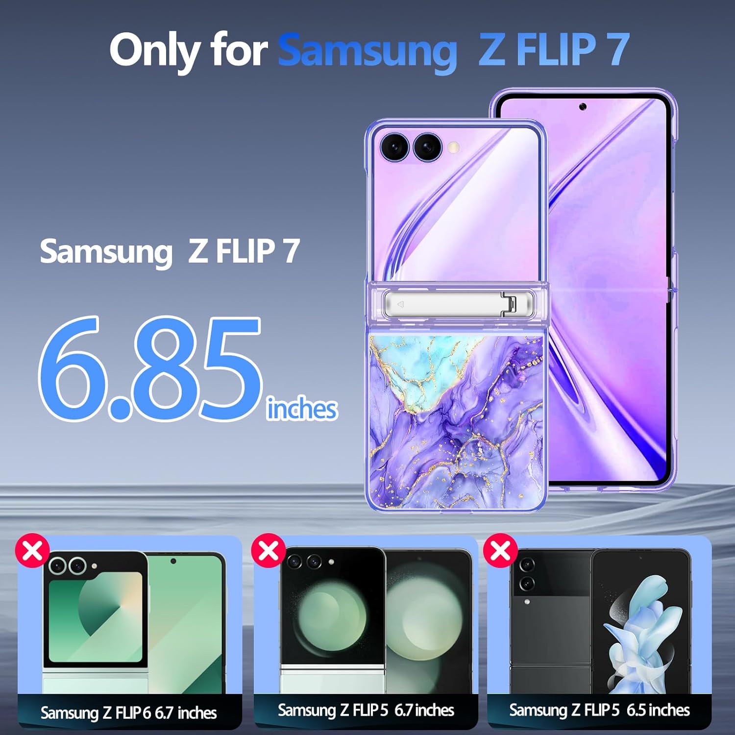 Casetego for Galaxy Z Flip 7 Case Magnetic,[Compatible with MagSafe][Built-in Screen Protector][Kickstand][Hinge Protection] Slim Shockproof Cute Women Girl Case for Samsung Galaxy Z Flip 7,Purple