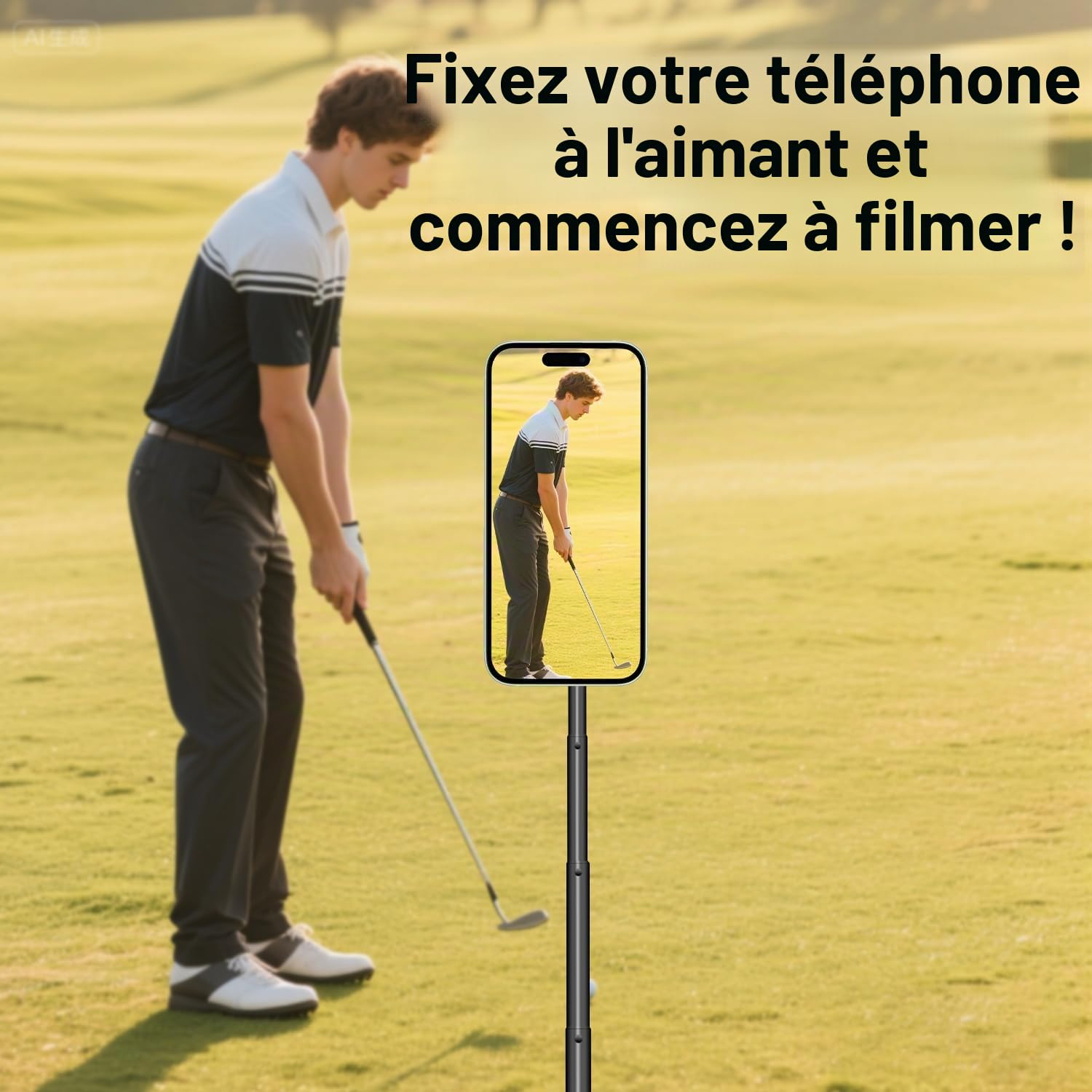 59" Magnétique Golf Selfie Bâton Trépied Compatible avec iPhone 17-12