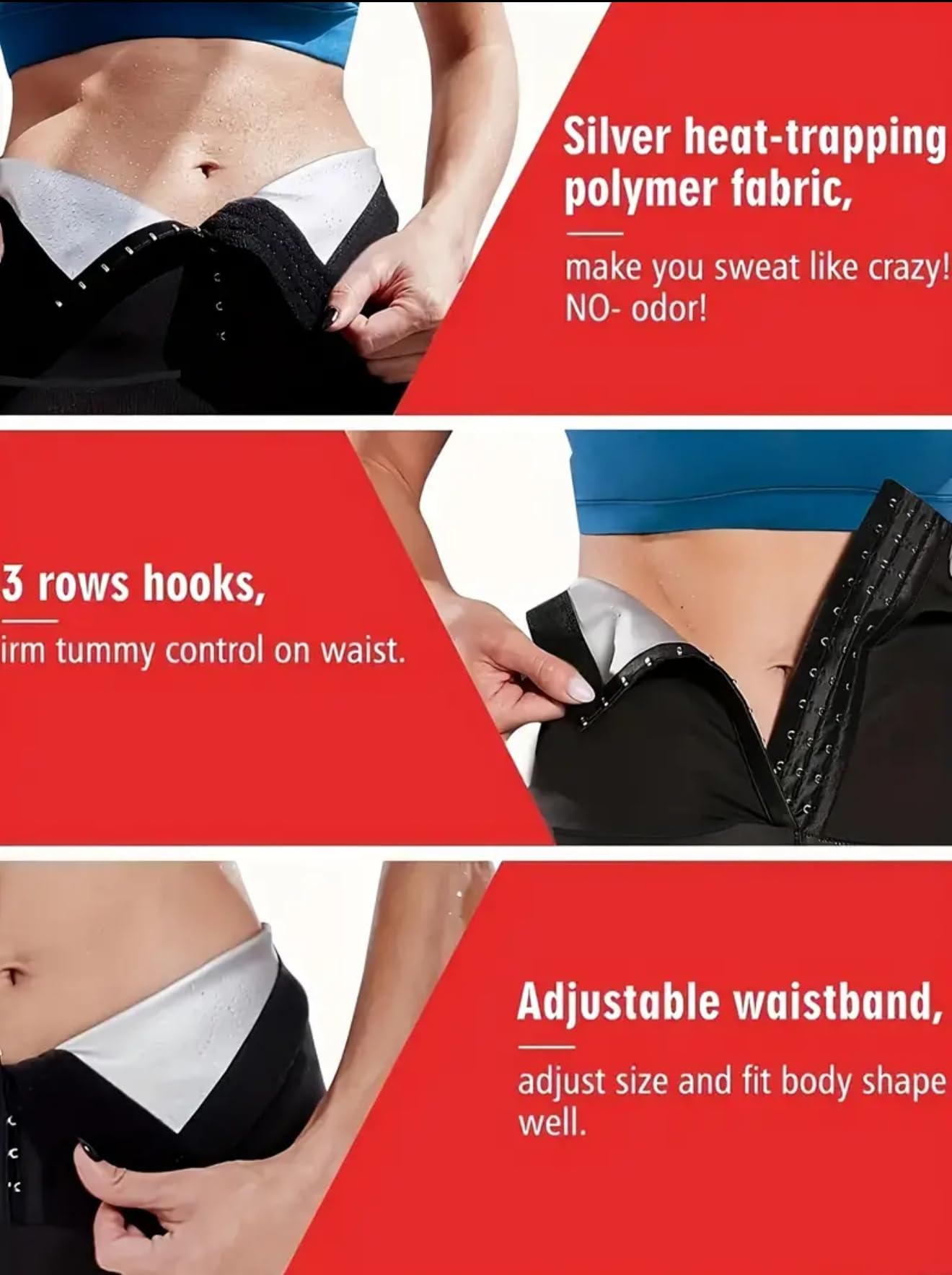 LYGBAOFUL Spodnie do sauny dla kobiet Spodenki do sauny Trener talii z wysokim stanem Wyszczuplający trening Capris Bielizna modelująca Kombinezony do sauny