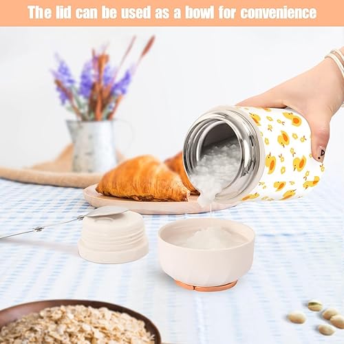 Miniatura 6 de Cartoon Duck Little Flower Food Jar with Spoon Stainless Steel Vacuum Insulated Food Container 17 oz Soup Thermos for Adults