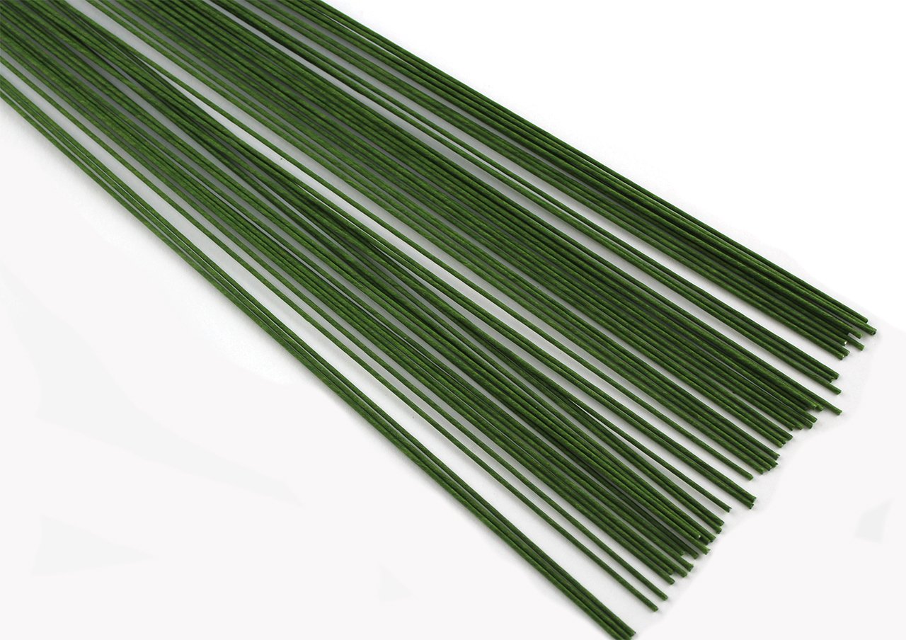 PME Sugarcraft Floral Wires Green 18 Gauge, 14 Inches Long, Pack of 50