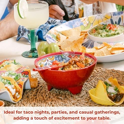 Miniatura 7 de Prepara Tazón para taco, rojo, 6 pulgadas