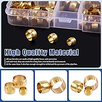 Vista 4 de Glarks 105 casquillos de compresión de latón OD de 1/4 pulgadas, 5/16 pulgadas, 3/8 pulgadas, kit surtido de accesorios de compresión de latón de 3