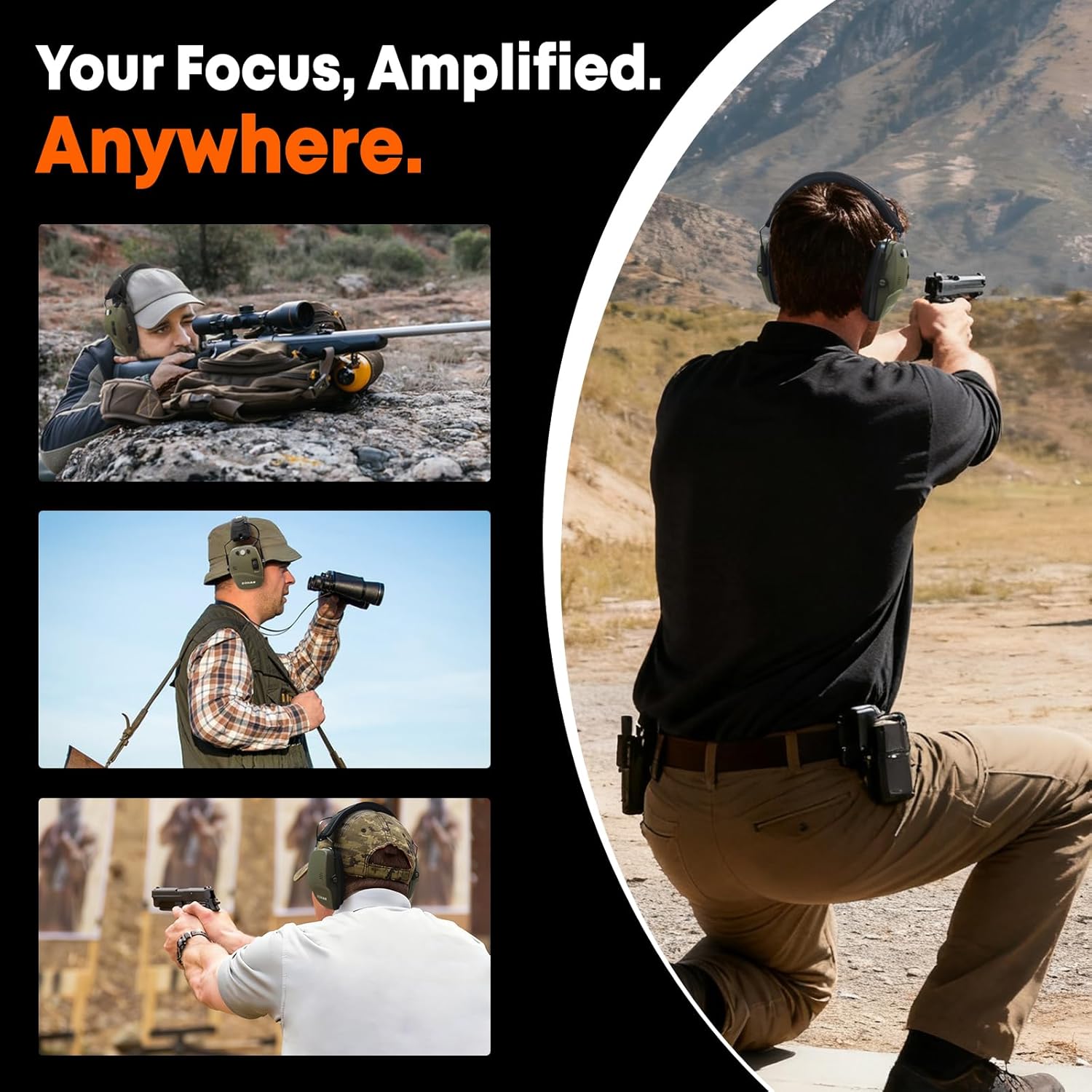 ZOHAN 035 Bluetooth 5.4 Shooting Ear Protection Earmuff, Active Noise Canceling, Hearing Protection with Sound Amplification - Image 8