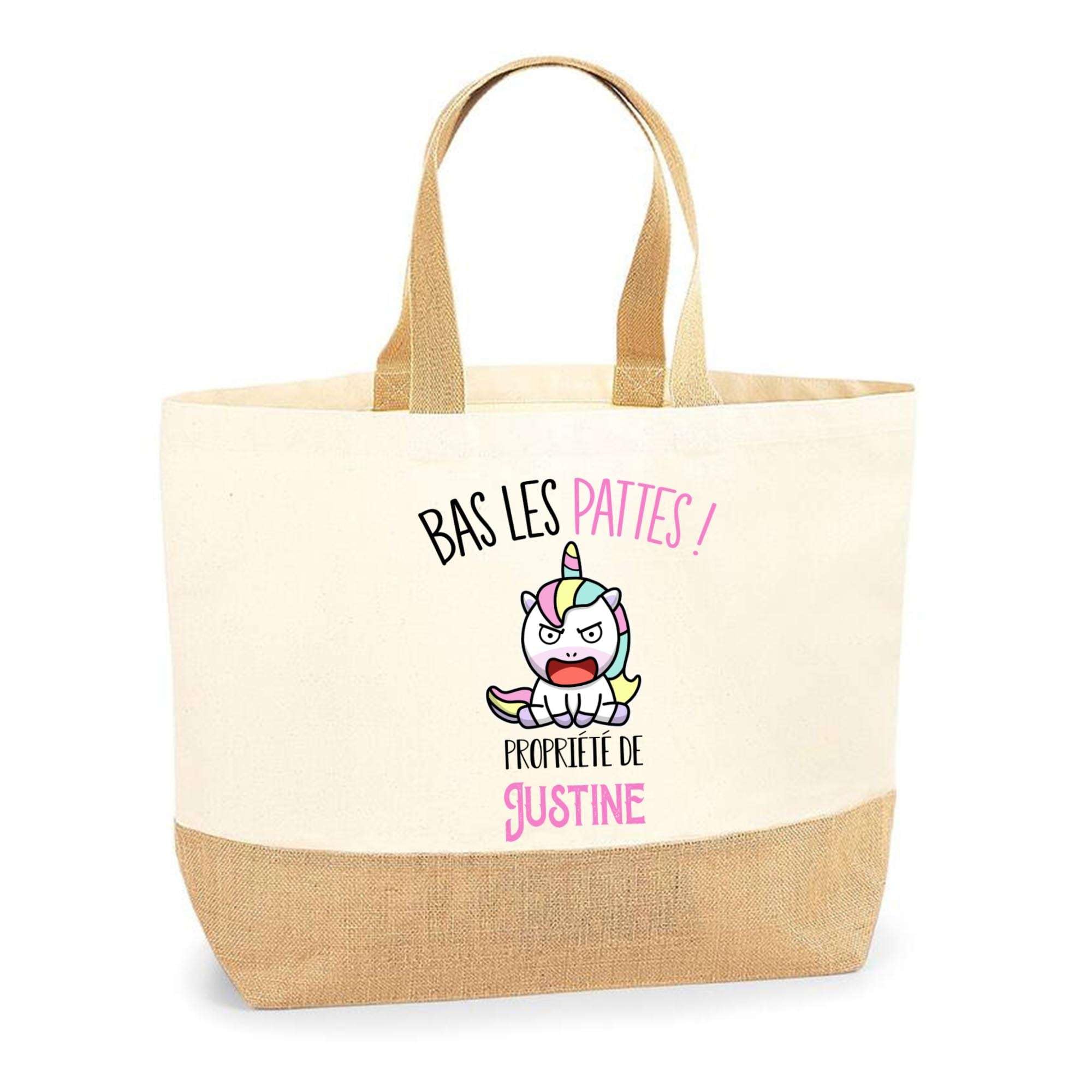 Cabas de plage en toile de jute idéal pour faire les courses et offrir
