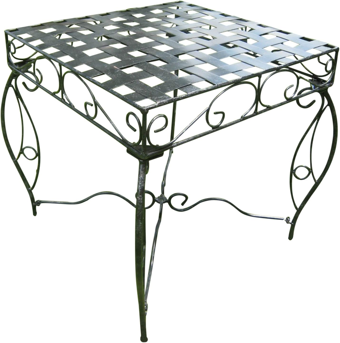 Iron Side Table - Lattice (Black Pewter) (22"H x 20"W x 20"D)