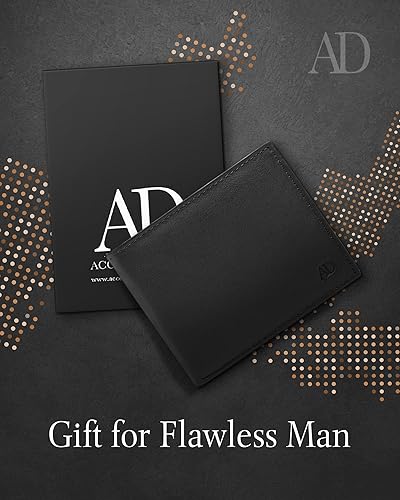 Miniatura 5 de Carteras delgadas de cuero plegables para hombres billetera minimalista para hombre tarjetero de bloqueo RFID con caja de ventana de identificación