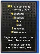 Brainbox Candy - Funny Dad Birthday/Father's Day Card - 'W Acronym Card' - Rude Offensive Insulting Hilarious Card For Dad To Go With A Fathers Day Present or Gift
