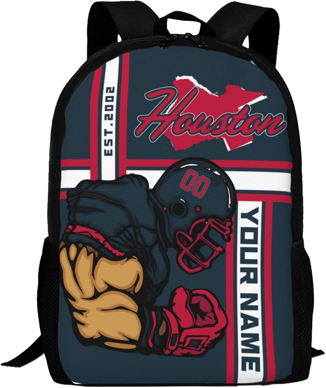 Mochila de hombro personalizada con cualquier número de nombre, 17 pulgadas, gran capacidad, bolsa para computadora portátil, bolsa de libros,