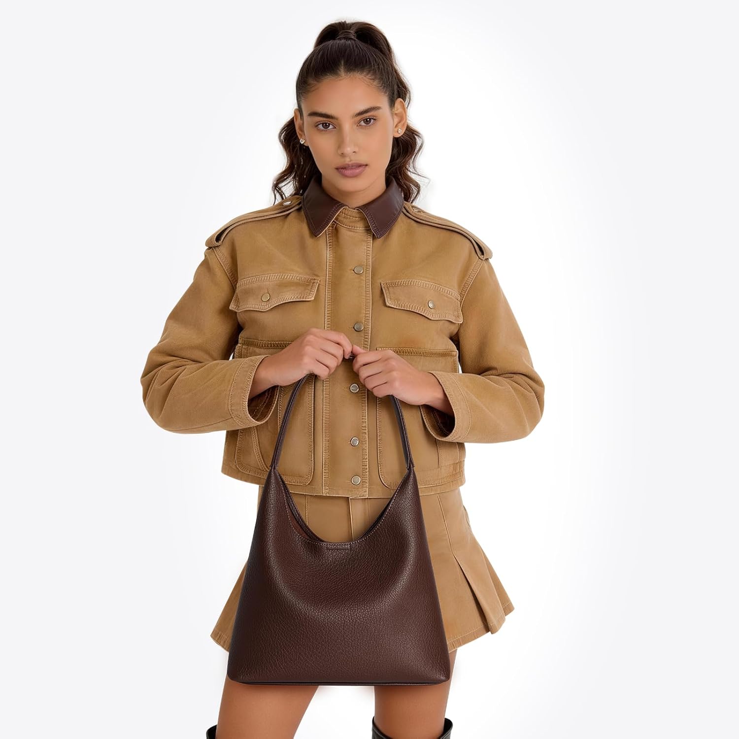 Shoulder Bag for Women, Slouchy Hobo Purse, Soft Vegan Leather Hobo Bag Handbag, Tr... - Image 3