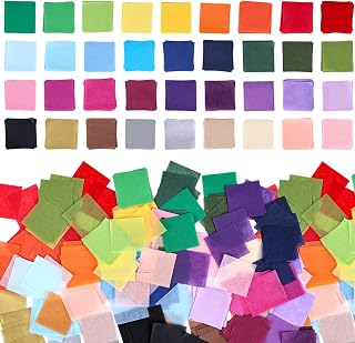 VGOODALL 7200 Sheets Tissue Paper Squares, 1 Inch Art Rainbow Paper Bulk Mosaic Squares 40 Assorted Colors Confetti for Art DIY Projects, Birthday Party, Crafts, Scrapbooking