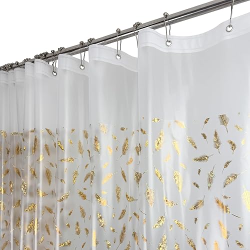 Cortina de ducha de plástico, cortina de ducha impermeable de PEVA con diseño, ojales inoxidables, tamaño estándar 70 x 72 pulgadas, cortina de