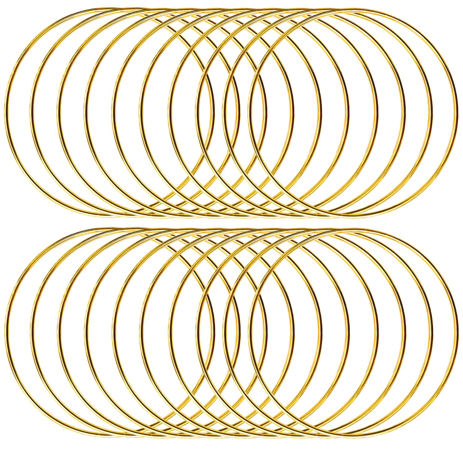 20pcs 4inch Dream Catcher Rings Metal Crafts Hoops Wreath Macrame Creations Rings for DIY Crafts, Gold Floral Hoops for Wedding Decor Wall Hanging Crafts