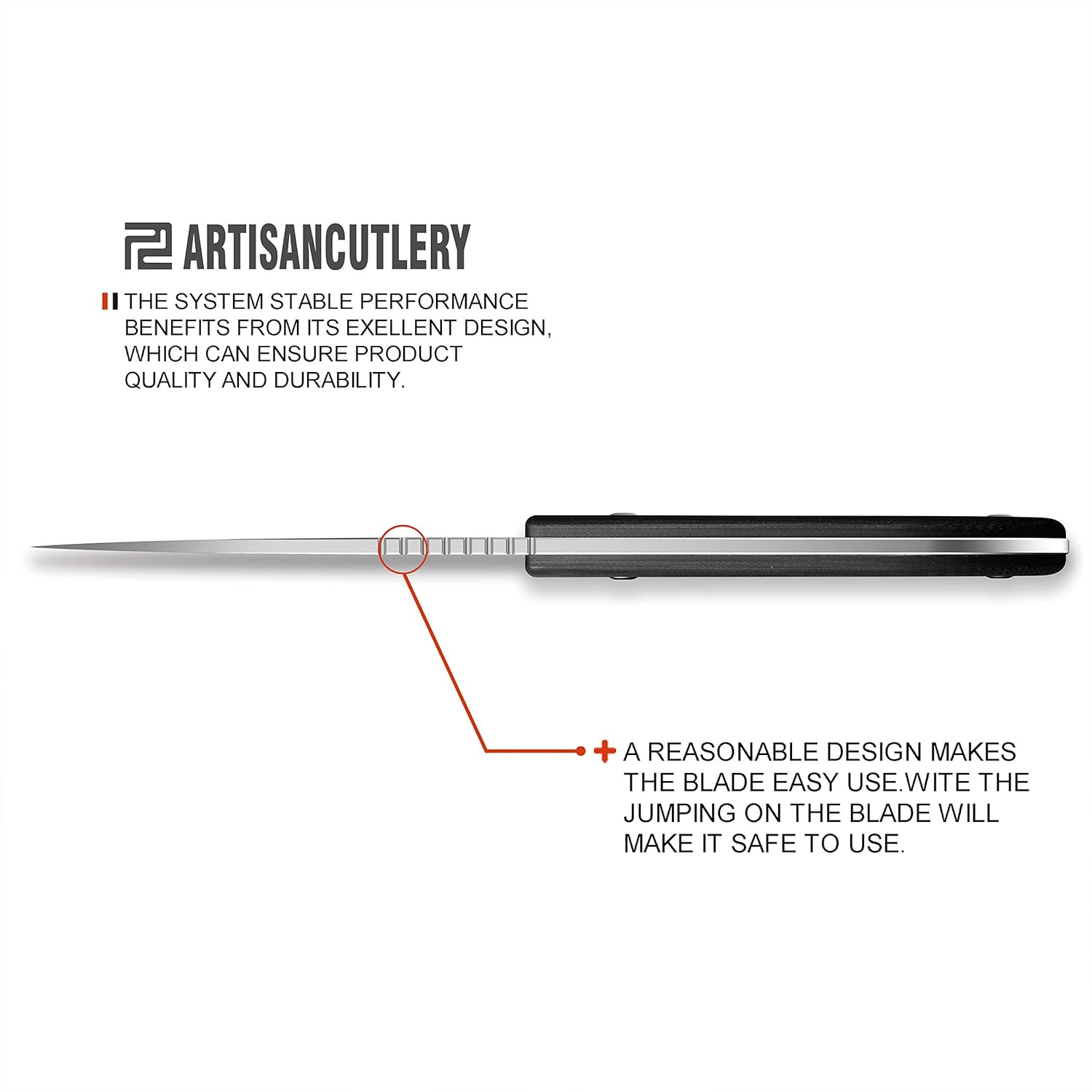 ARTISANCUTLERY Tactical Knife Sea Snake (ATZ-1842) AR-RPM9 Powder Steel Blade G10 Handle Fixed Blade Knife Black